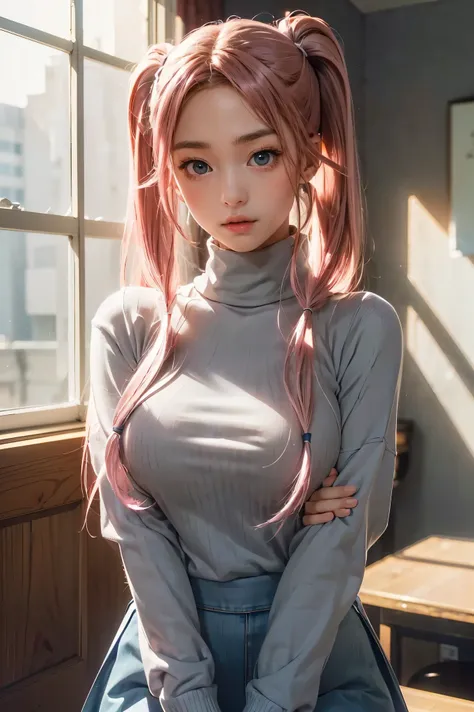 ( masterpiece, ultra-detailed , envelopes, Clear focus, shadow, anime-style, ultra high resolution , 8K, perfect anatomy , Perfect face, (cara detallada), ( Detailed eye ), score_9, score_8_above, score_7_above, source _animated, Big breast girl ...