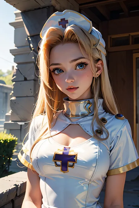 perfect anatomy best quality, highest resolution,(((shiny latex white dress shiny nurse hat))) Tales of Phantasia mint ruins