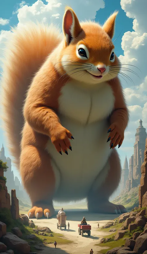 Create an image of a Giant squirrel that is huge and exceeds anything 