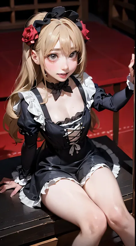 (masterpiece:1.2),8k, beautiful, high quality,  ((Amazing Artwork:1.5)), 
 ((Flexible and sexy posture:1.5)),(nsfw:1.2),

(gothic lolita:1.6),((ruffle,decoration rose dress:1.8)), (flower hair ribbon),thighhighs, 


Cute girl, ((White skin:1.6)), (ahe face...