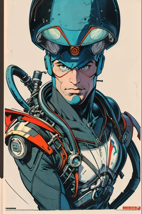 (((masterpiece,ultimate best quality))),(retro vintage movie poster),(((futuristic))),(((background: Incredibly Simple))),ultravoyager stranger man