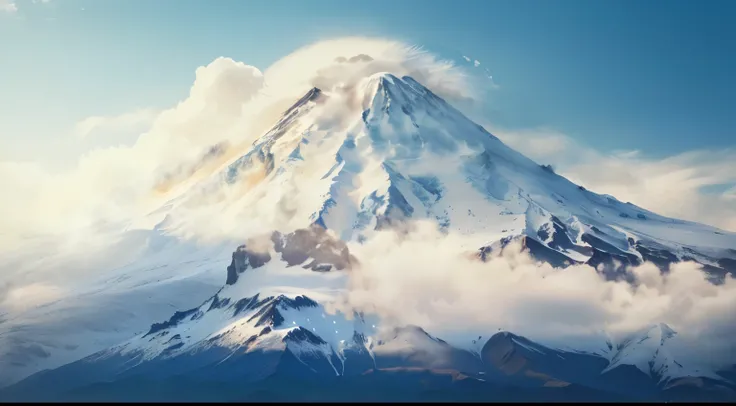  There are mountains covered with snow 、 there are a few clouds in the sky, mount Fuji, mount Fuji background, Japanese Mountains,  Beautiful mountain background , Big Mountain,  m . Fuji,  Snow Mountain , Mountain in the background, with a  Snow Mountain ...