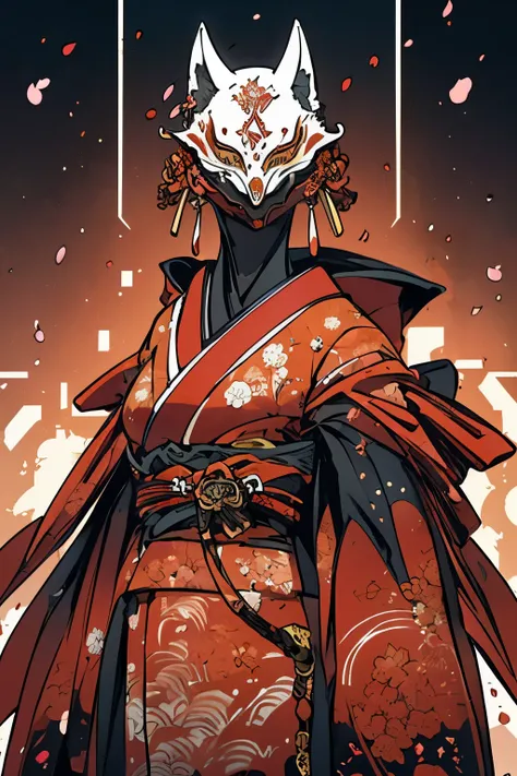 appearance:

 Phantasmal Kimono :  Her body is completely covered by a floating black kimono with red and white details,  decorated with patterns of flames and cherry blossoms .  The kimono moves as if it were alive ,  completely hiding what is underneath ...