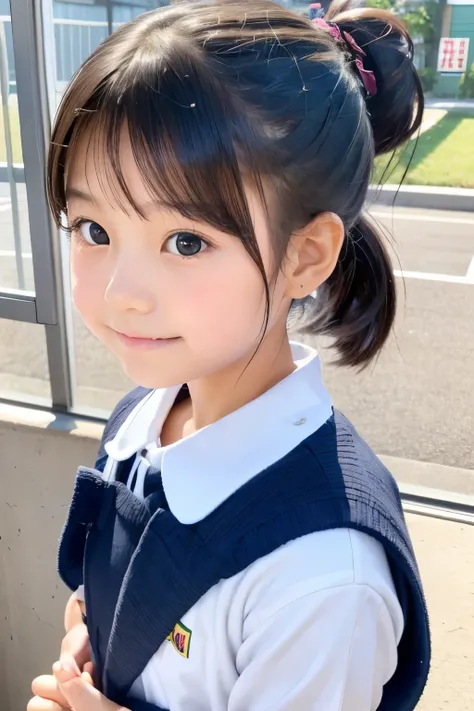  little young girl,black hair ,太もも,お尻,school,ponytail ,classroom