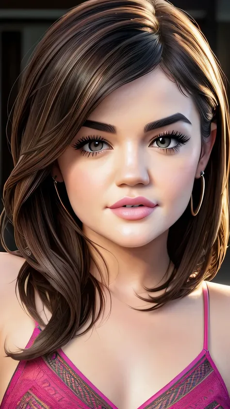 ((Lucy Hale)), ultra-realistic image, perfect symmetry, vibrant and clear, dynamic view, high level of detail and definition, 1200 PPI - Photographic resolution with greater color realism, hyperrealisti, high fidelity,  cinematic, 4K UHD image resolution.