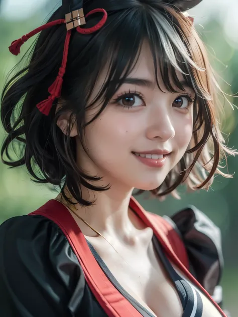 1girl, solo, cute japanese girl, Hight school girl, Looking at camera, (smile:1.3), (Low Height), (large Breasts:1.3, pointy breasts:1.35), 
break
(close up, portrait:1.2), 
break
16K, Raw photo, (extremely detailed 16k wallpaper), (realistic, photo realis...