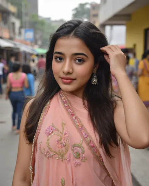 photo of indian girl wide angle photo