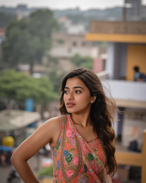 photo of indian girl wide angle photo