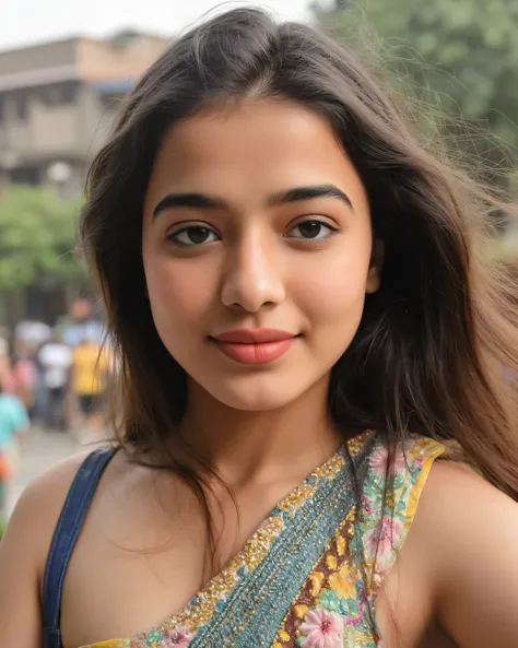 photo of indian girl wide angle photo
