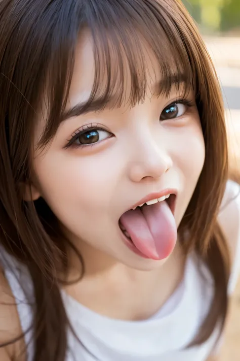  high definition、 real 、 cute face , cute face 、 Beautiful Girl、 beautiful woman, light clothing,  Beautiful Girlうさちゃん、very very long tongue pussy、sticking out very long tongue,up face,cute hentai face,face close-up