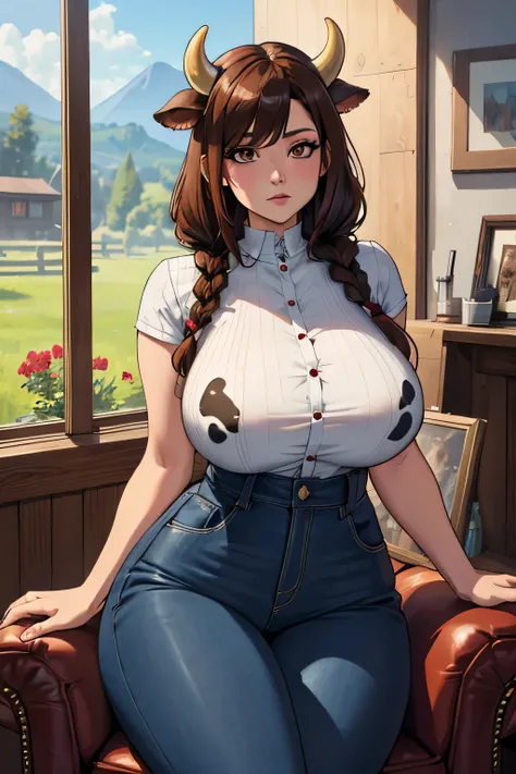 Ultra-high-definition, super-detailed full-HD, ultra detail, high detailed digital anime art, fine details. anime,8k, masterpiece, hi-resolution, best quality, hi-res, Top Quality, High Quality, High Resolution, pretty, woman, dark brown hair, hair double ...