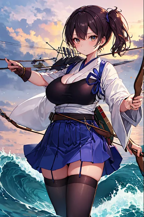 masterpiece, best quality, integrated scenery, integrated background, extremely delicate and beautiful, meticulous details, good composition, , cute face, perfect face, perfect hands ,Kaga(Fleet Collection),highest quality, masterpiece, High resolution,kim...