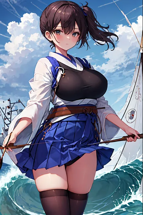 masterpiece, best quality, integrated scenery, integrated background, extremely delicate and beautiful, meticulous details, good composition, , cute face, perfect face, perfect hands ,Kaga(Fleet Collection),highest quality, masterpiece, High resolution,kim...