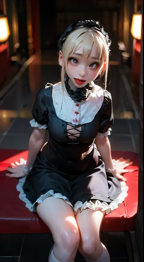 (masterpiece:1.2),8k, beautiful, high quality,  ((Amazing Artwork:1.5)), 
 ((Flexible and sexy posture:1.5)),

(gothic lolita:1.6),((ruffle,decoration rose black dress:1.8)), (flower hair ribbon),thighhighs, 


Cute girl, ((White skin:1.6)), (ahe face:1.8)...