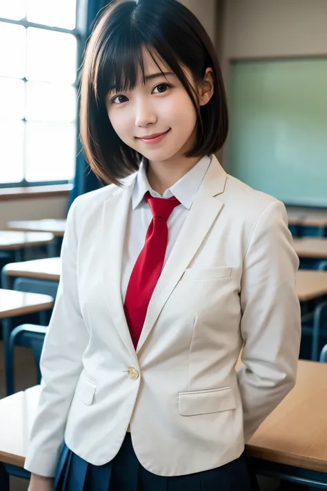 best quality , high quality , soft light, super high definition, ( Photos Realistic :1.4), focus on face , japanese girl, solo, cute , embarrassed smile, ( brown eyes, light in the eyes ), detailed and beautiful face , realistic skin and texture , ...