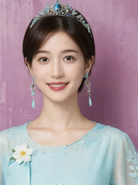 352 ( Twenty Year Old Princess and 20 Year Old Prince),( short hair), ( high definition), (smile), ( fancy mesh costume), (flower), ( painting by Pablo Picasso )