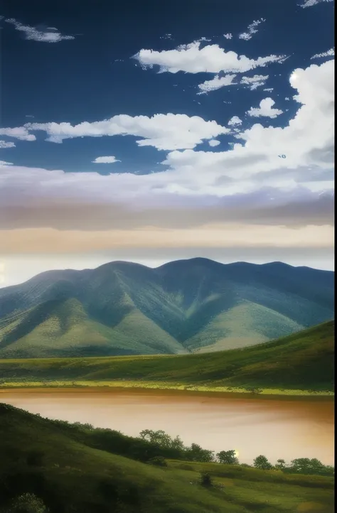 Masterpiece, ultimate quality, Cg unity 8k wallpaper, super delicate, beautiful sky and clouds, rich natural scenery, cliffs, lakes and rivers, waterfalls and flying water, beautiful green mountains, no trace of people, excellent scenery, has already won a...