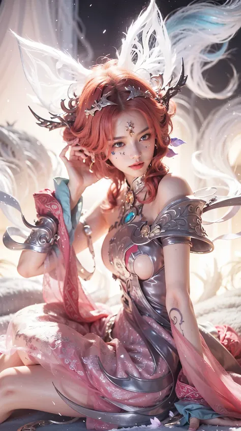 a close up of a girl or woman (K-Pop idol), detailed hair , big booobs ,  shadowbringers cinematic, 4 k detail fantasy, a beautiful fantasy empress, game cg, xianxia fantasy, xianxia hero, 2. 5 d cgi anime fantasy artwork, cinematic goddess close shot, rua...