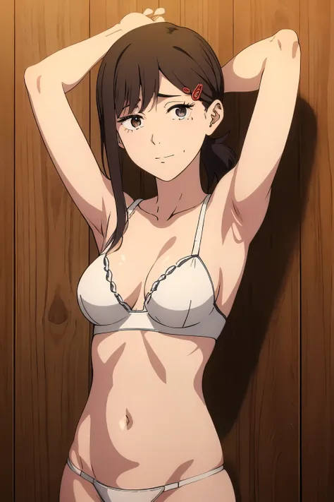 hiyama Kobeni, Wearing sexy body lingerie showing armpit.