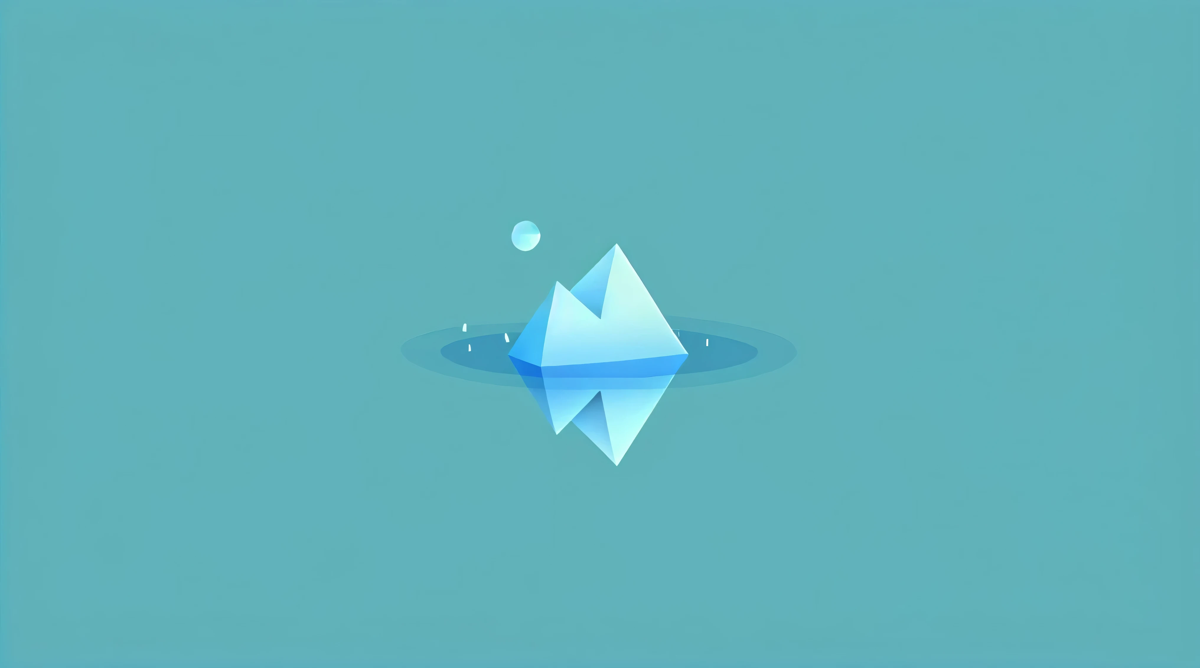 a close up of a blue iceberg with a small white dot, minimalist wallpaper, minimalistic illustration, flat minimalistic, minimal background, 2 d low polygon art, low polygons illustration, minimalist cartoon style, minimalist illustration, 3d minimalistic,...