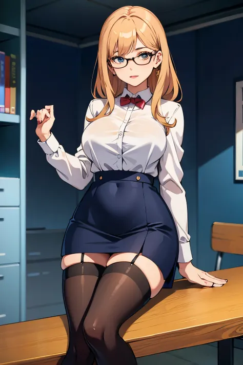 secretary　 sexy　 tight skirt　 stockings