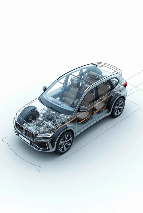 Draw a cross section of an autonomous car with a Husky lens and a very realistic line tracking sensor