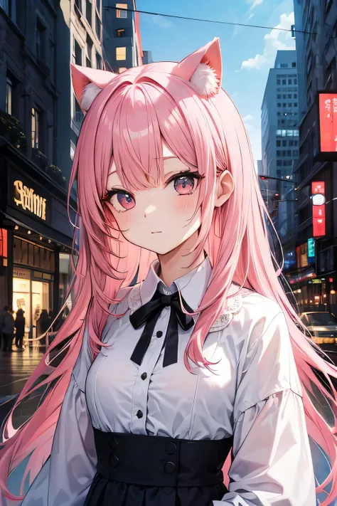 チアガール,long hair,pink hair,