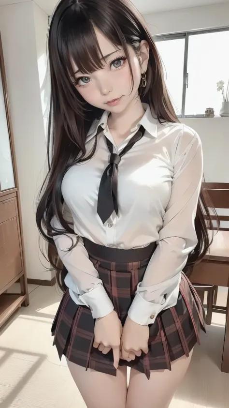 ((korean girl)), height 169 cm, (( black hair,  long hair)), (beautiful lips), ( charming), (( neutral facial expression )), (( looking at the camera in first person)), ( beautiful detailed eyes ), ((eye color: large dark brown eyes)), (young female figure...