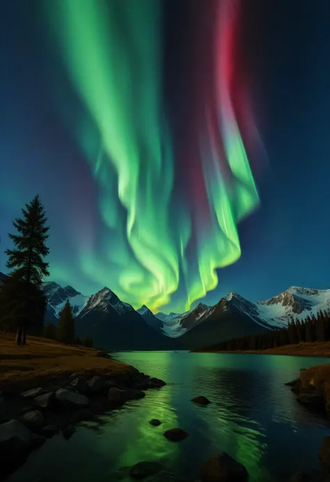 safe_pos, (score_9, score_8_up:1.1), score_7_up, photorealistic, rating:explicit wide open landscape against detailed bright detailed astro-photography of starry ht sky, northern lights, (aurora borealis:1.28), irregular...