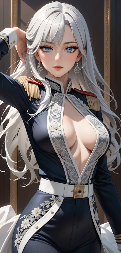  ((Elegant mature women)), Random sexy pose, ((Ultra detailing)), (very aesthetic, best quality, ultra detailed), intricate details,
1girl, silver hair, silver eyes,((Detailed eyes)), ((Beautifull eyes)), ((prefect eyes)), long hair, Medium breasts, cowboy...