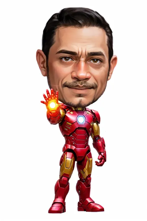 a cartoon of a man in a suit with a light on his hand, like ironman, iron man, ironman, tony sart highly detailed, portrait of iron man, in teh style of tony start, in cartoon style, superior iron man, chibi, tony stark, inspired by Tony Sart, totoro as ir...