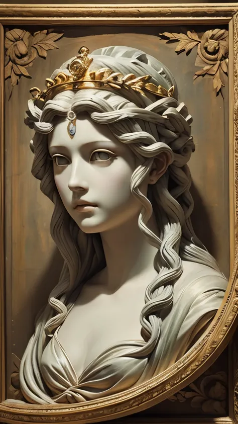 Medusa, The Queen of Beautiful Tragedies, snake hair、 Greek Mythology、Fresco、Relief、(masterpiece,  best quality:1.2),