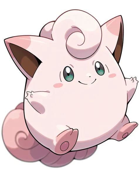 score_9, score_8_ up, score_7_ up, score_6_ up, source_ like fur , He gave permission n Vulpix, depth of field allowed , full body portrait , alone, smile, white background , Pokémon Clefairy, Pokémon ( living thing ), white body , ...