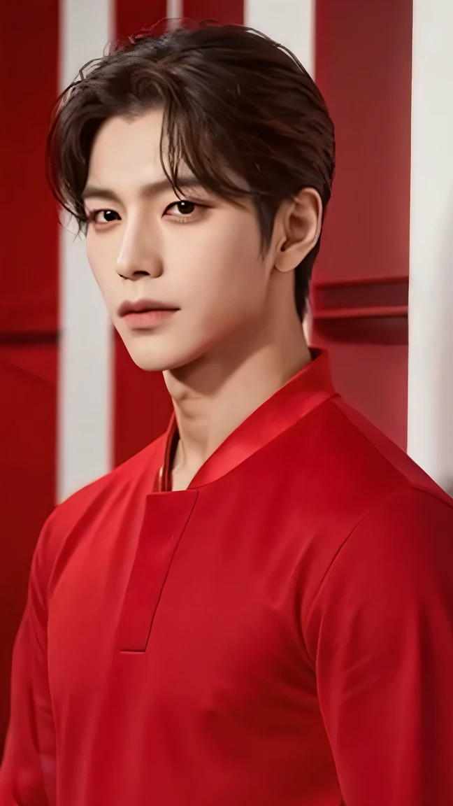  handsome,Details, sexy,K-POP, red clothes,Men and women interact