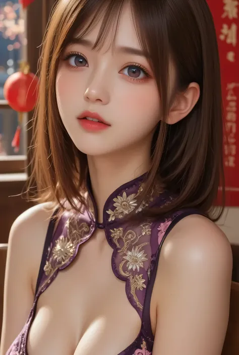 Cat ears、 face up、((( Lying in Bed)))  attractive,   pretty girl, ponytail、  ((   fine facial features  , eroticism)),   dramatic lighting    ,  realistic , 8k,     Dramatic Shadows  ,    intricate and elaborate patterns     ,      super detailed photo    ...