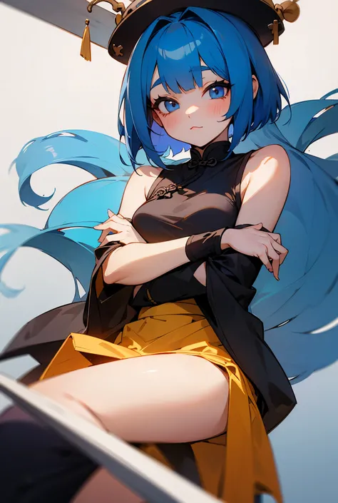 Blue haired Bob China girl is cute