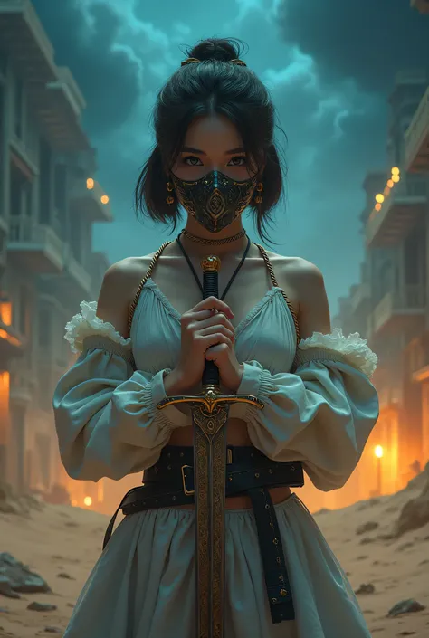 (8k, top quality, masterpiece), ( exist , photo exist : 1.37), very detailed, one girl , { Sylvain Watch with Sword pattern }, Wide angle , Breasts Bouncing Big Outside the University of Tokyo at Night , Very delicate dep...