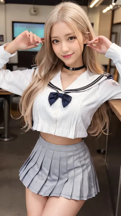 (( Photo exist)),((  exist )),((   Ultra High Resolution )),((8k)),(    beautiful well-groomed lighting  ),((    sharp concentration )),(( one of the sexy women in the school classroom   :1.2)),(( Sailor collar shirt :1.4)),((  pleated skirt:1.4)),wearing ...