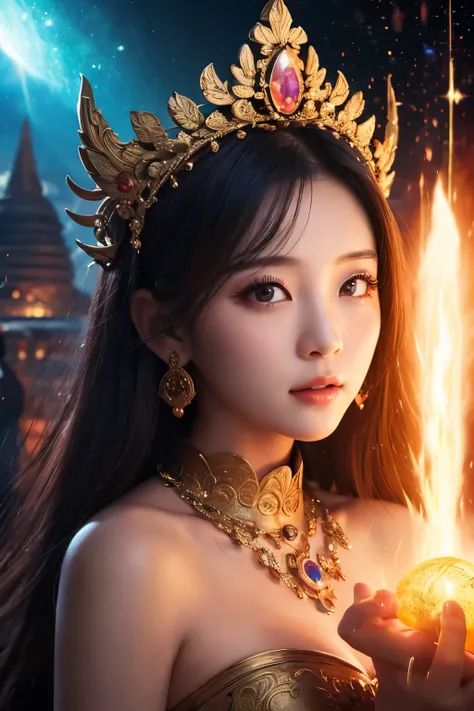  high definition,  real , cute face ,  cute face , beautiful woman、 beautiful girl、 Artistic 、Mythical、 mysterious in another dimension、 fantastic、Fantastic、flash、Spell casting、 the goddess Eros、 in a different dimensional space、 Buddha's Realm、Doomsday Li...