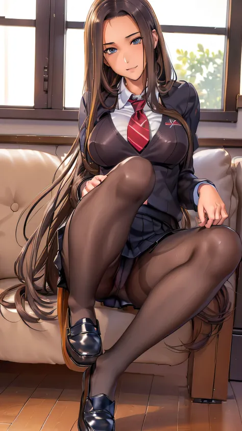 (masterpiece,  high resolution,  top quality:1.3), professional artwork, 8k,  very detailed,((( high school girl))),(( sportswear )),((School)),(( loafers ))(((Long, long hair))),((( pantyhose))),((( erotic expression))),(( beautiful feet)),(( miniskirt)),...