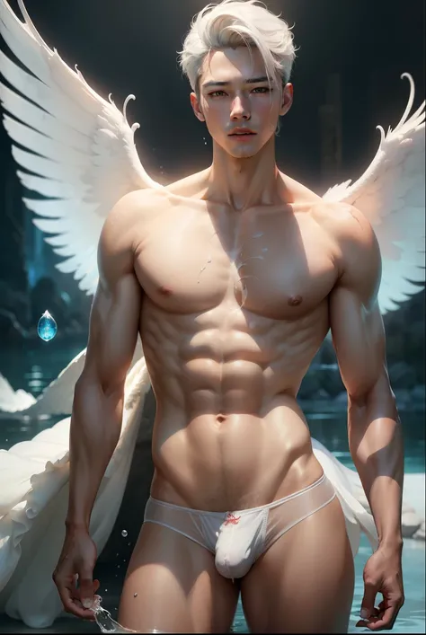 
 best quality,  masterpiece, (photorealistic: 1.4), 1 boy, shirt with collar,  waist up ,  dramatic lighting , underneath, beautiful, washboard, charming, fofo,  brand, not,  without underwear ,  exposed male genitalia ,  large male genitalia , Long, veno...