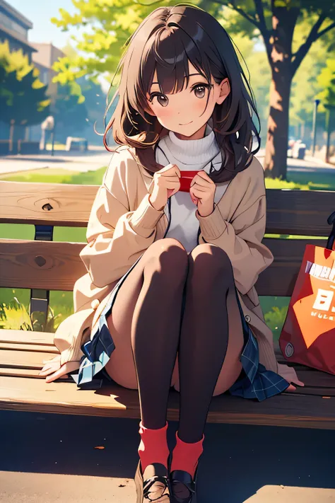  top quality、 high resolution、( high definition:1.2)、masterpiece、 detailed background、Teenage beauty、
On a park bench、 try to take a small chocolate out of the bag and slide her hands 、 the girl who falls to the ground 、「 oh... that chocolate is... 」Even t...