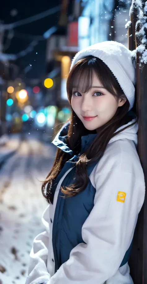 1 girl, (Wear ski wear:1.2), ( RAW photos in the loop, top quality), ( is present, photorealistic :1.4), masterpiece, (( Knee-length shots )), so delicate and beautiful, extremely detailed outdoors, 2k wallpaper, wonderful, Finely Details, Highly ...