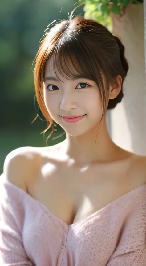 masterpiece,best quality,(Japanese girl),((Beautiful girl)),cleavage,(off shoulder:1.2),(perfect body beauty:1.2),(shy smile),