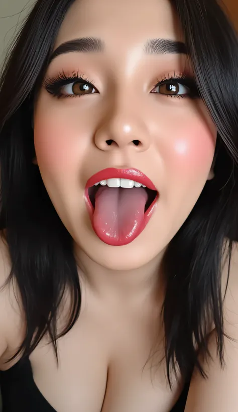 ((Best Quality, 8K, Masterpiece: 1.3)), two perfect young korean e-girl streamer makeup, tank top that emphasize perfect big cleavage, cleavage line is slightly exposed, wide round-shaped cleavage line going down perfectly as being squeezed, amazing breast...