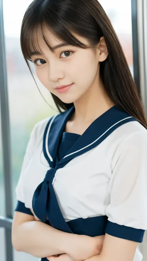 masterpiece、 top quality of talks、 Train illustration 、 Super Detail、 in detail、 high resolution、 8k wallpaper、 perfect dynamic composition、 beautiful, beautiful, girl、 mature middle school student 、 Korean Idol、 beautiful Face with Attenti...