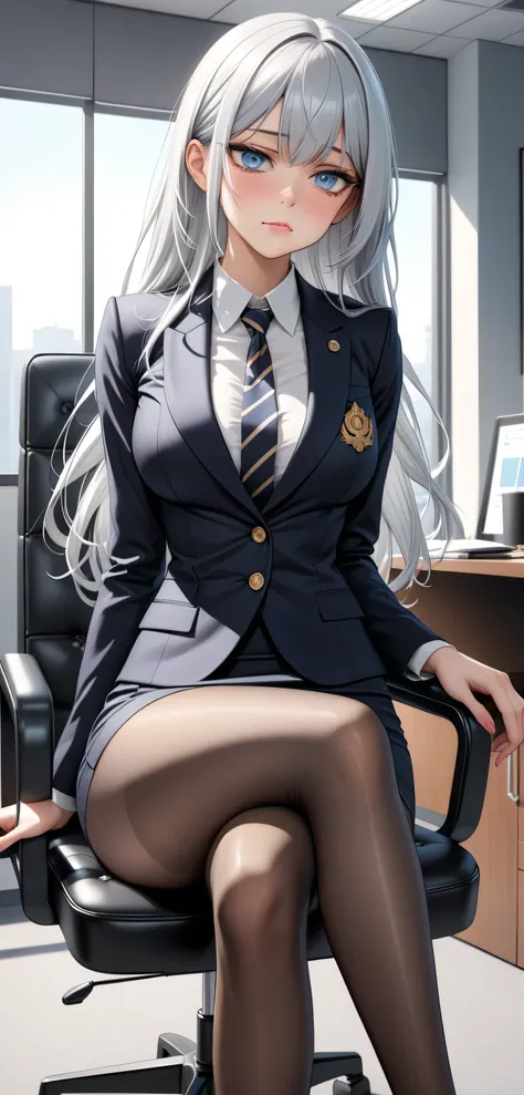 ((Random Sexy pose)), ((Ultra detailing)), (very aesthetic, best quality, ultra detailed), intricate details,
1girl, silver hair, silver eyes,((Detailed eyes)), ((Beautifull eyes)), ((prefect eyes)), long hair, Medium breasts, shy, Licking her lips, wearin...