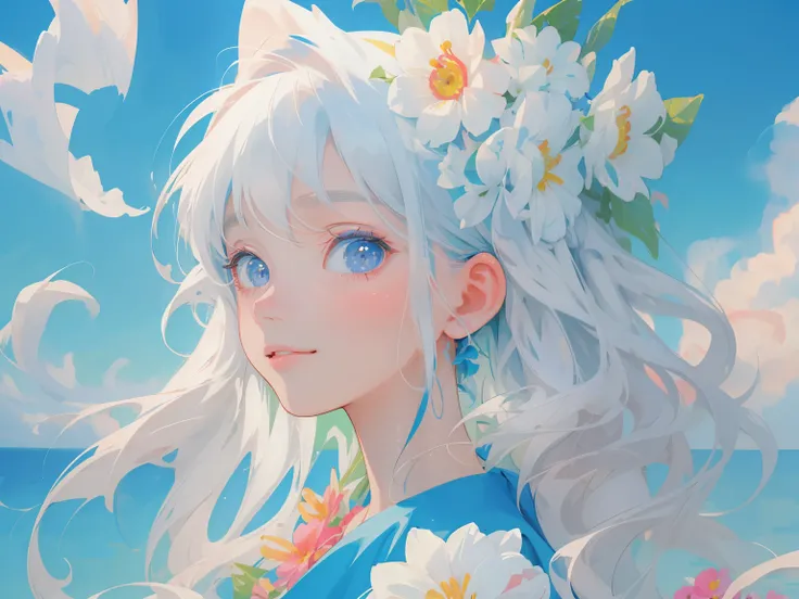 (masterpiece,   top quality of talks,   Official Art :1.2), (  colorful ),   perfect anatomy,     one girl ,  alone,  (flower background:1.5), floating   colorful  water,    Girl's Hot Face   ,    Details ,   dynamic angle ,    beautiful details , 8k, 壊す s...