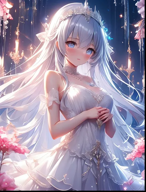 （（（ＳＦＷ、Accuracy、Highest quality、 A first-class masterpiece 、 Normal body 、8k、   detailed face 、 super precision 、   Normal Hands 、5 fingers、Highest、3d）））、『DeepOne - Zero and the Phantom Fragment』、Frau、Red eyes、 beautiful girl、（（（Pure white hair、 long hair、...