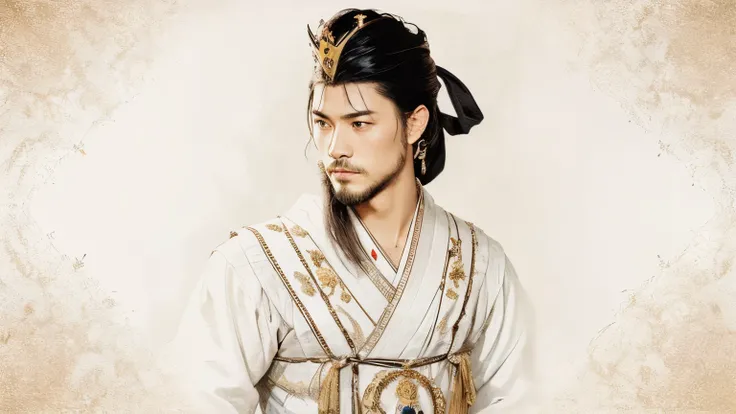  top quality、 Yamato Imperial Court、Yamato era、Crown Prince、Prince Shotoku、Clothes and belts、An intelligent man、Young, handsome and smart、Black Hood、 Long Beards 